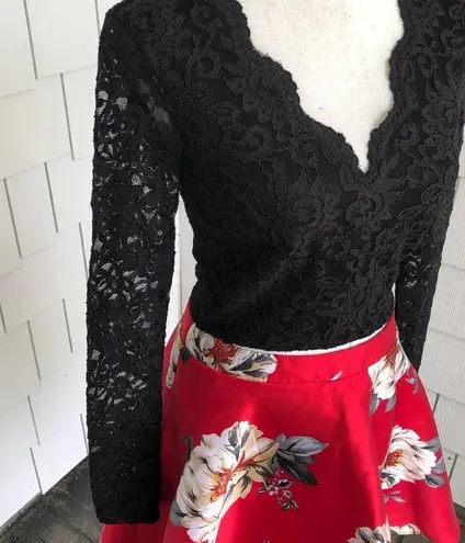 City Studio Women's Black/Red Top/Skirt Two Piece Mix & Match Set sz Jr's 3