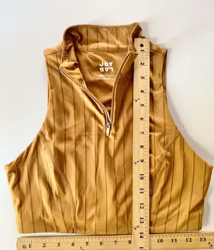 JoyLab Mustard Yellow Stripe Zipper Crop Top US Medium