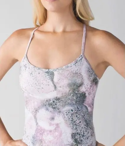 Lululemon Pink Galaxy Marble Tank Y Strap