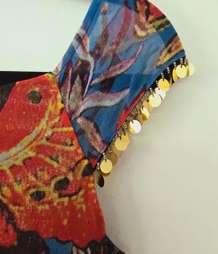 Vivienne Tam RARE Dress Nylon Metallic Sheer Butterfly Vintage Women's Size S