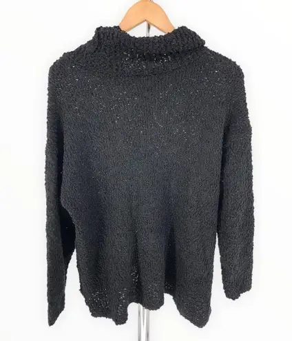 Bobeau Black Boucle Nubby Long Sleeve Mock Neck Sweater size 1X