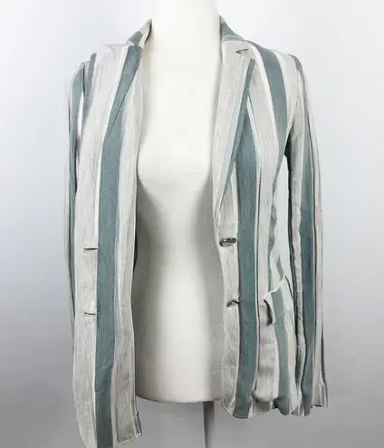 Lafayette 148 NY Vangie Vertical Striped Two Button Blazer Jacket Size 2 Job