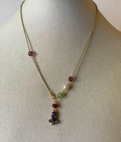 Handmade Vintage INC. 12K GF Signed Butterfly Brooch & Garden Vibe Necklace 20”