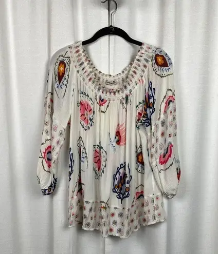 Desigual White D Minor Floral Peasant Blouse Sz.XXL