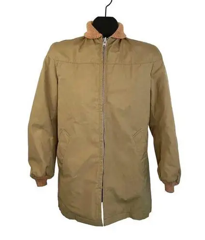 Woolrich Coat Faux Fur Lining Vintage 80's Tan Khaki