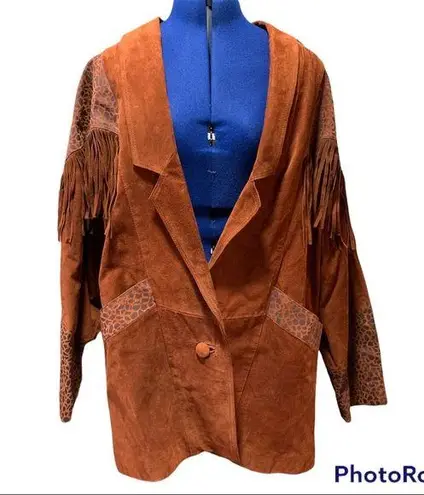 Avanti Vintage Woman’s Leopard Fringe Jacket size large