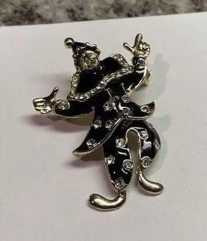 Dancing Jester / Clown Brooch Pin