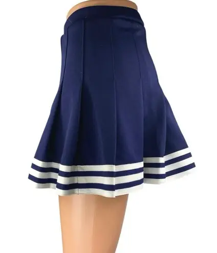 Cheerleading.com Women's Navy Blue White Stripes Pleated A Line Mini Skirt Sz XS