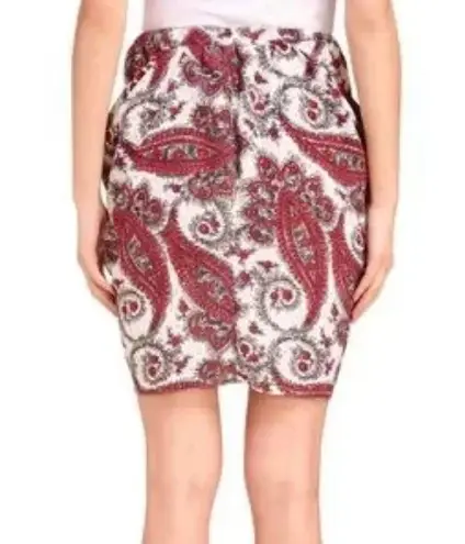 Isabel Marant Paisley Red Draped Mini Skirt Sz M