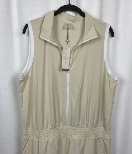 Calia Beige Light Sand Sleeveless Zip Mock Neck Golf Mini Dress Sz.XL NWT Tan