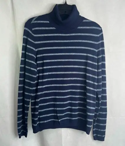 Chico's ‎ Metallic Striped Long Sleeve Turtleneck Sweater Size 1/MD