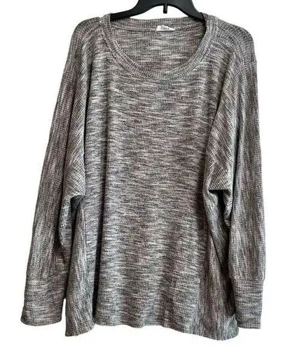 Westbound  Women’s Gray Ribbed Long Sleeve Blouse 1X