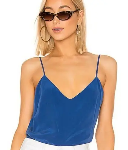 L'Agence Jane Royal Blue Silk Spaghetti Strap Tank Top Size XS