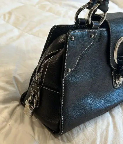 Dolce & Gabbana Y2K Vintage Brown Leather Suede Studded Cheetah Shoulder‎ Bag