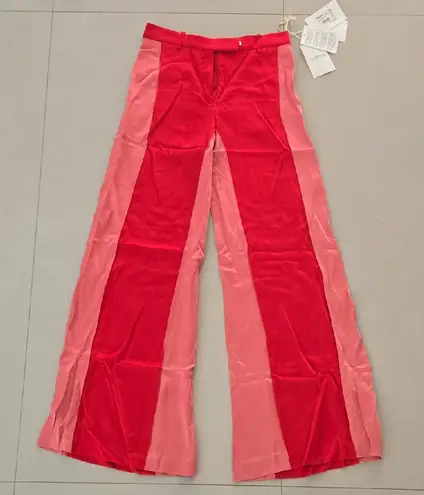 Valentino Garavani New With Tags! Valentino Vibrant High Rise Wide Leg Red Trousers Size 2