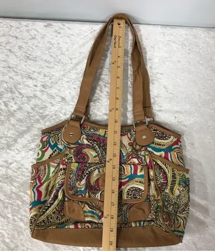 Y2k paisley shoulder handbag purse cotton & linen blend