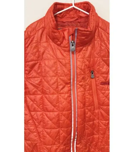 Gramicci Vest Womens Insulated Small Orange Full Zip Hiking 3 Pockets 1692