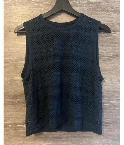 Lululemon Tank Top Sleeveless Athletic Perforated Army Green Breathable Size 6