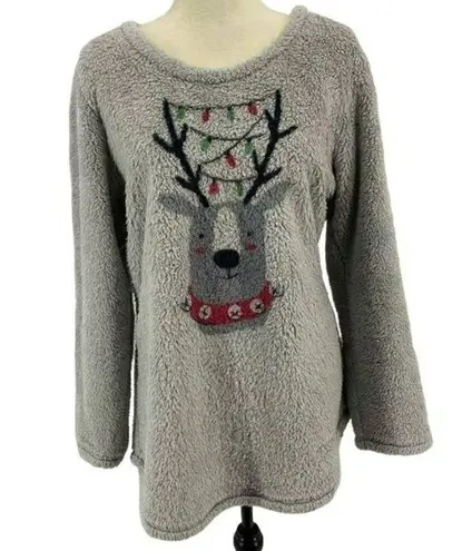 Munki Munki   Pajama Set Reindeer Fleece Long Sleeve Leggings Sleepwear Large