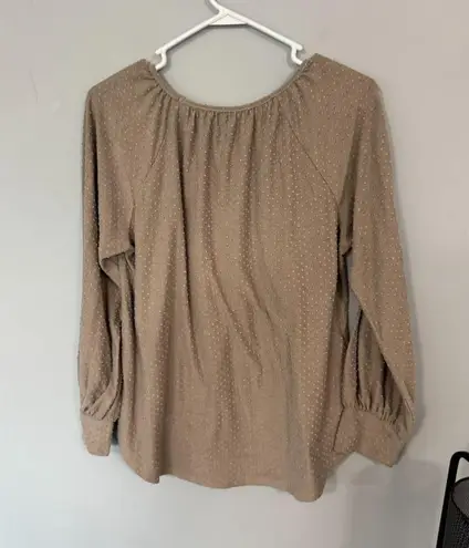 Twenty Second Light Brown Long Sleeve Top Women's Approx Size Large Modest