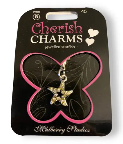 Cherish Charms Jewelled Starfish Star Charm Bracelet NEW NWT Silver