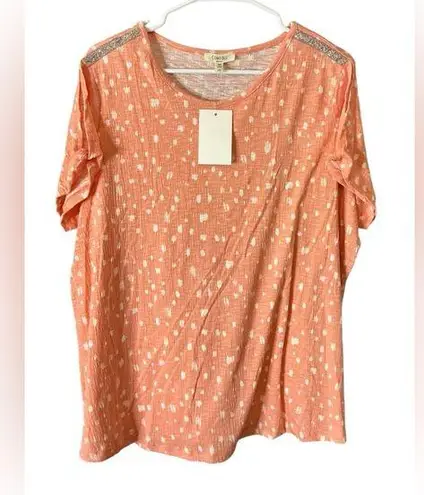 Relaxed Orange Short Sleeve Boxy Tee Size 2X