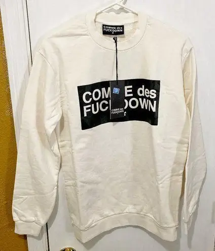 Comme des F*ck Down women's XS oversize soft comfy off white crewneck sweatshirt