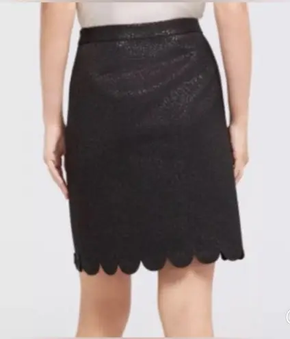 Draper James Women's Black Jacquard Scallop Skirt Size Large U672