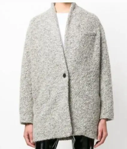 IRO Phanima Wool Boucle Oversized Coat in Grey Size XS 34