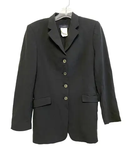 Piazza Sempione Long 4 Button Blazer Jacket Black Size IT 40 Italy Made Pockets