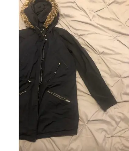 a.n.a black jacket with hood and flux fur size m Size M