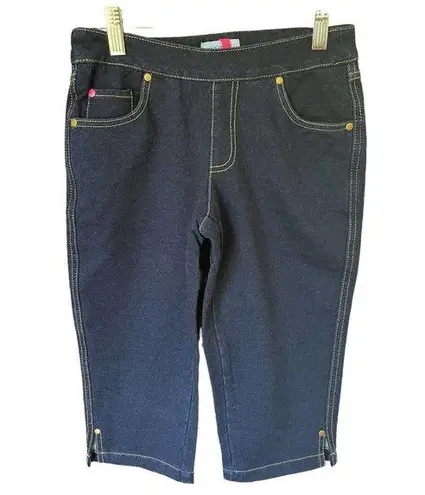 NWT Pajama Jeans Mid Rise Pull On Denim Bermuda Shorts Size XXS Blue
