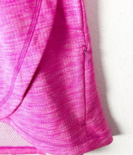 IBKUL Pink Asymmetrical Side Pockets Quarter Zip Pullover, Size Small