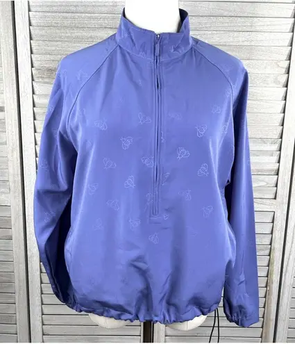 ep pro Windbreaker Half Zip Pullover Purple w Bees Pattern-Small