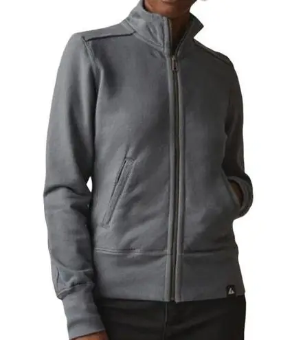 American Giant Moto Full Zip Jacket High Neck Slim Fleece Travel Iron Gray M Size M