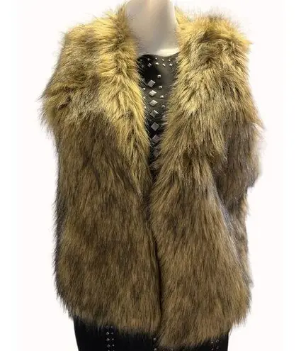Thalia Sodi Women's Brown Faux Fur Vest Size M SKU 5680