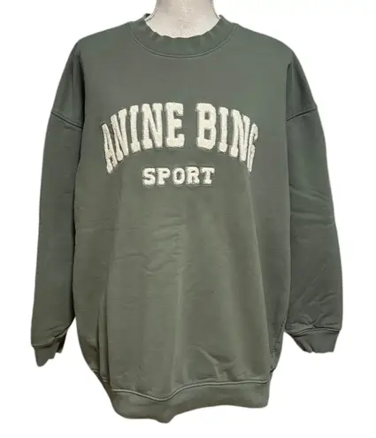 ANINE BING Size L Tyler Oversized Sweatshirt Crewneck Chenille Letters FLAWED