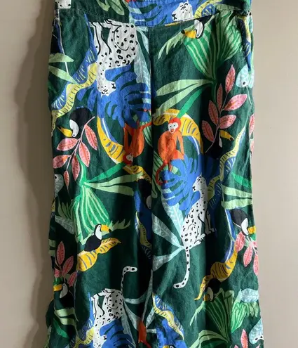 Christian Siriano Colorful Jungle Print Pants large Green