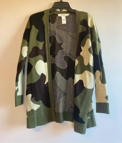 Workshop Republic Clothing Green and Black Camouflage Cardigan