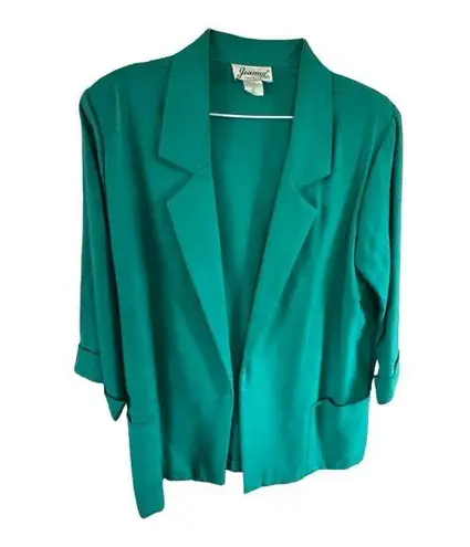 Vintage 80s Joanna Green Cropped Blazer with Short Sleeves