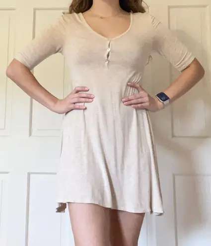 Beige mini dress Tan