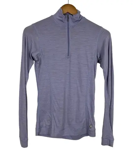 Smartwool 1/4 Zip Pullover Womens XS Purple Merino Wool Base Layer Outdoor Sport
