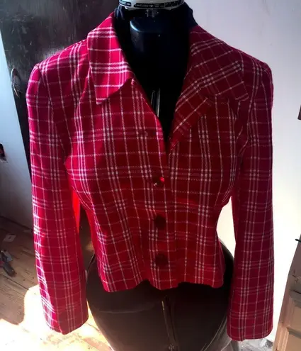 Pendleton vintage 10P cropped red plaid blazer