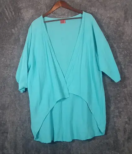 Oh my gauze bundle of two cardigans gray n blue one size fits most women