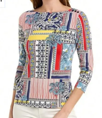 J. McLaughlin Catalina Cloth Wavesong Tee Shirt Multicolor Size XS