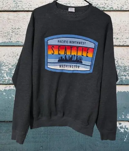 Grey Seattle Washington Crewneck Sweatshirt