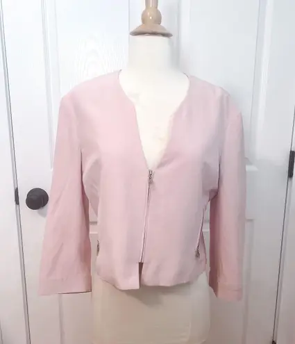 Giorgio Armani Vintage Cropped Pink Zip Jacket