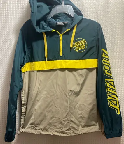 Santa Cruz Hooded Windbreaker Jacket Green