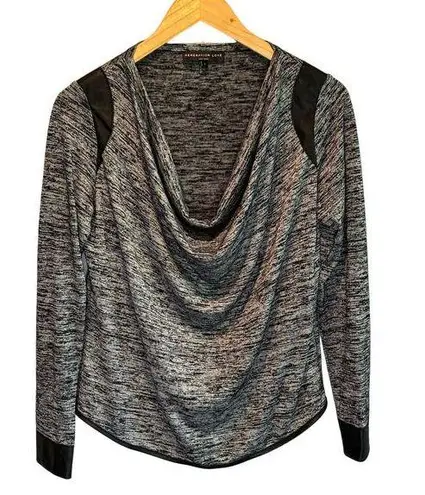 Generation Love Space Dye Shawl Neck Long Sleeve Top - size Small