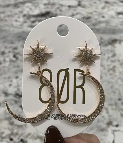 8 Other Reasons Moon And Star Earrings Gold Womens Size OS
